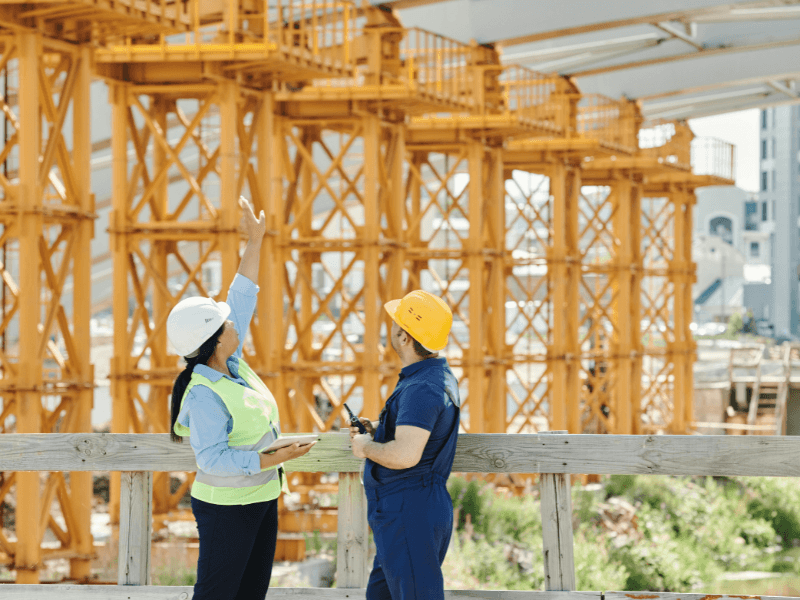 Construction site two people