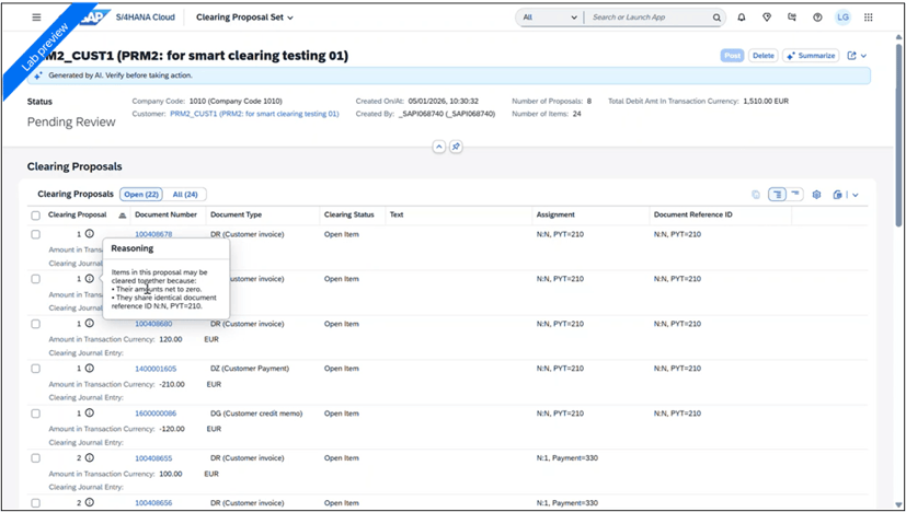 Release 2608 - Receivables & Payables Clearing Agent