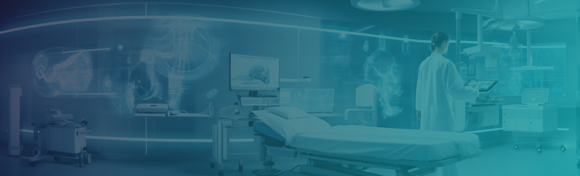 Medical devices & Pharmaceuticals with a doctor in a high-tech operating room