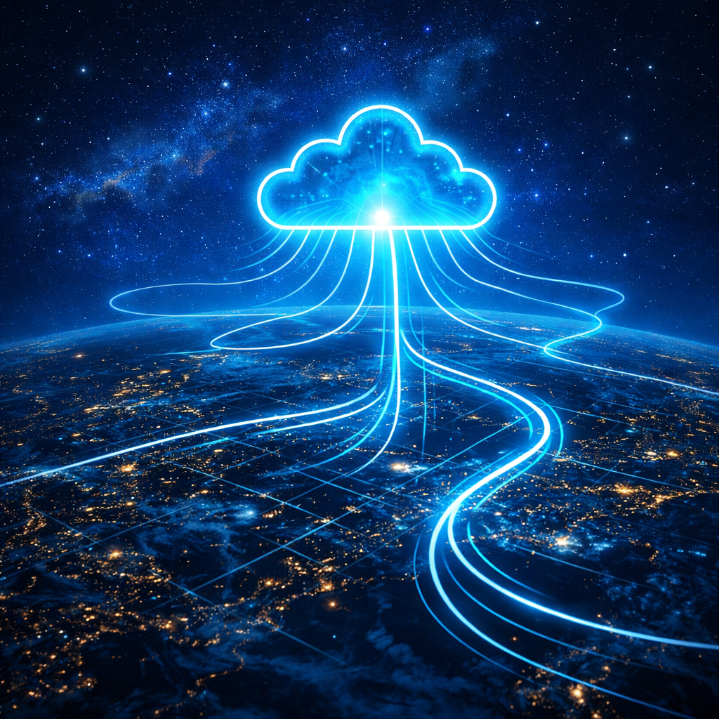 20260114_1419_Futuristic Data Cloud_remix_01keyahwhhfnjv15e1czw8g79t