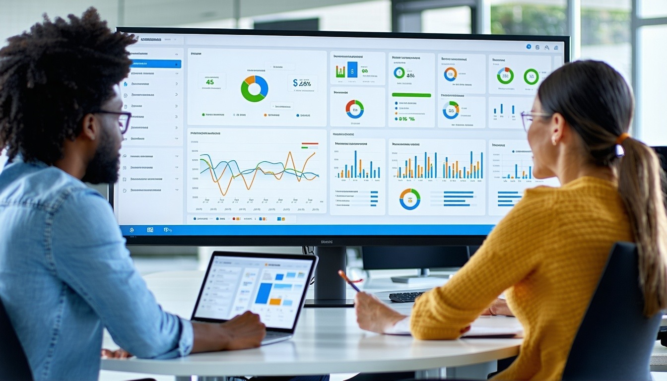 IT and business teams reviewing integration dashboards showing APIs EDI flows and data quality metrics-1