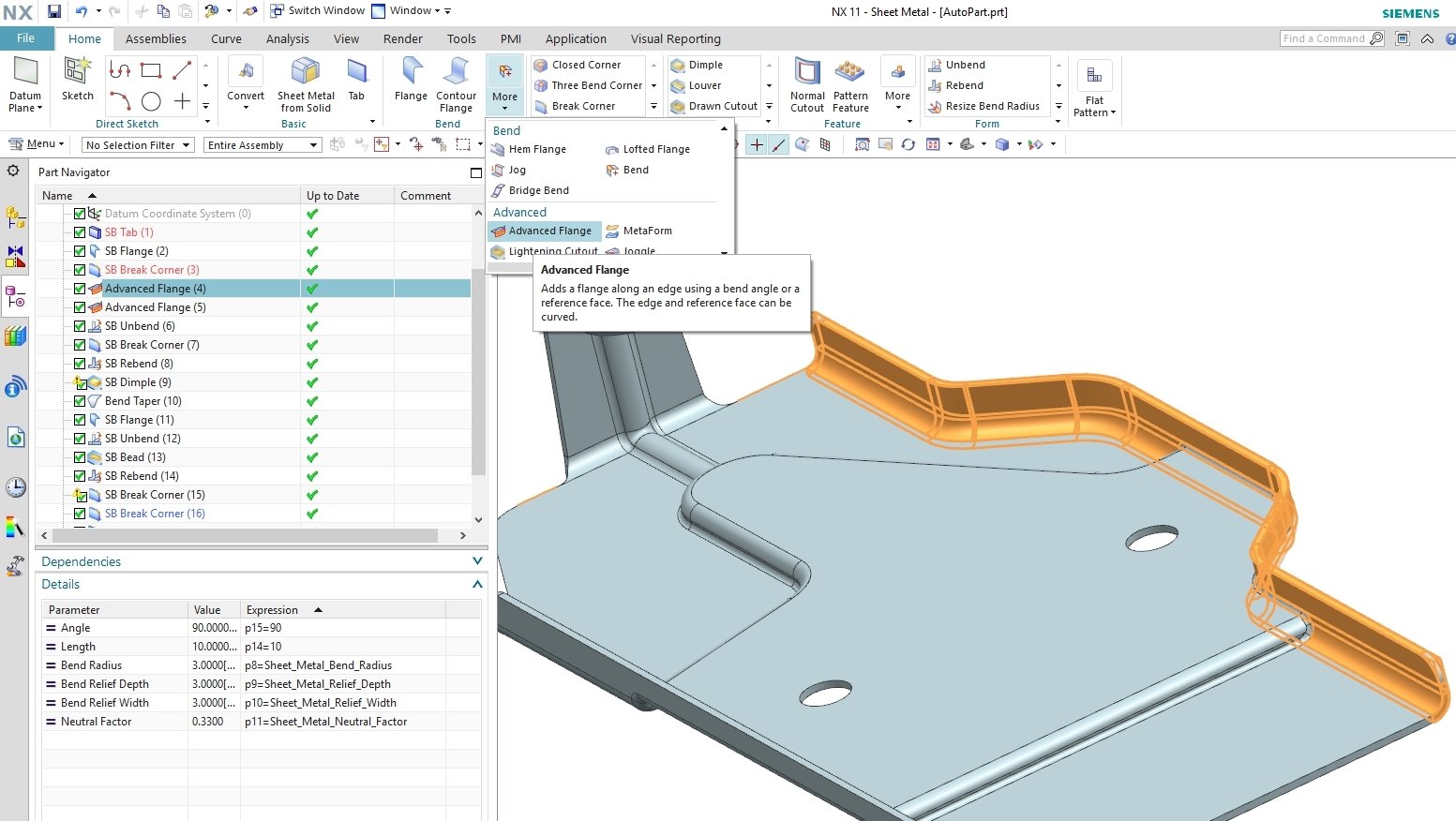 nx sheet metal